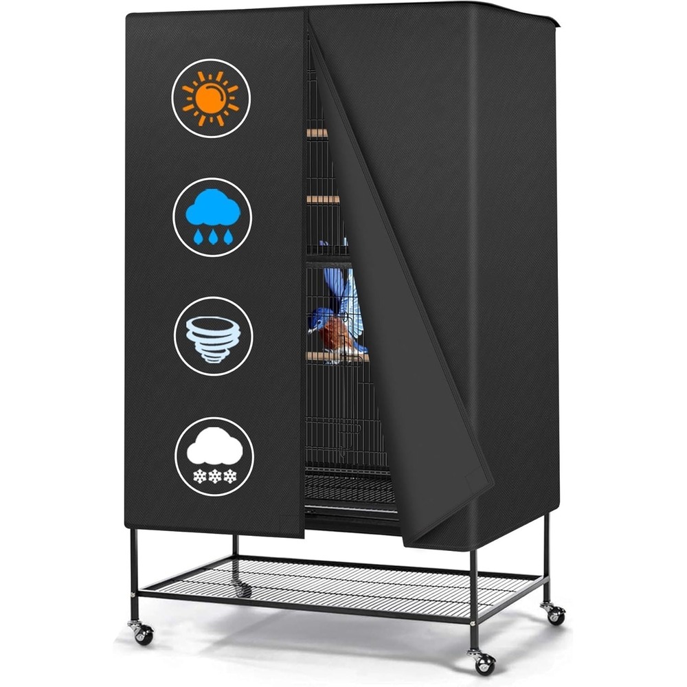 Zettum Bird Cage Cover - 600D Bird Cage Covers for Night Heavy Duty & Waterproof